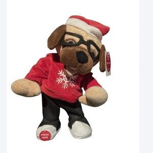 Merry Bright NWT Christmas Animated Dancing Singing Pug Dog Bust A Move Gift